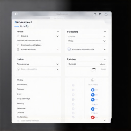 A futuristic smart home control panel with AI interfaces and personalized settings
