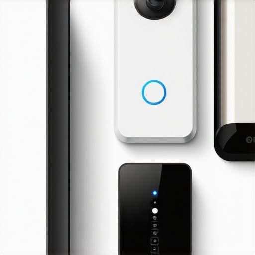 Futuristic smart home interior with integrated AI devices and automation systems.