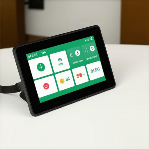 Portable smart display for travel and home control, modern design.