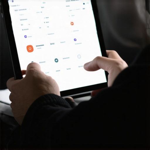 Person managing smart home devices using maintenance tools and automation software.