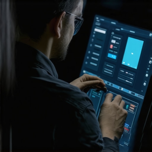 Technician using diagnostic tools on a smart display to ensure optimal performance