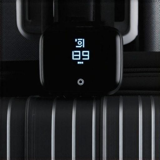 Close-up image of a compact RF tracker device suitable for luxury bags.