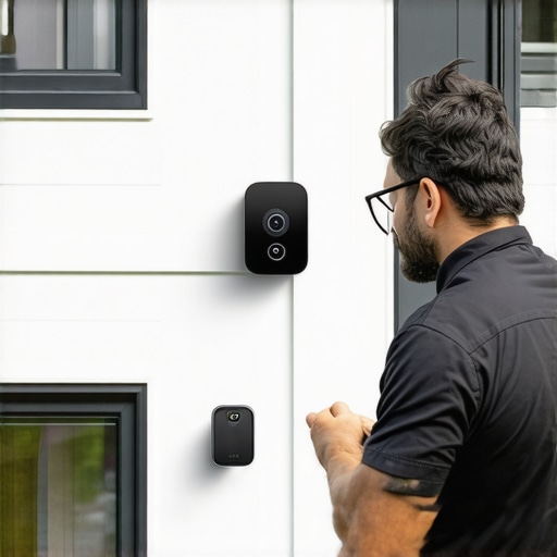 Person installing smart trackers and sensors